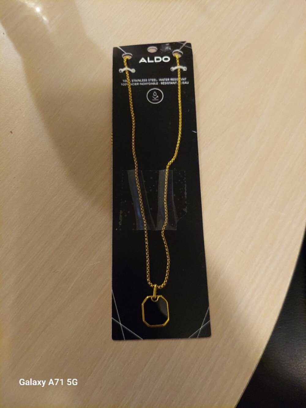 Aldo Kiech Gold-Tone Necklace w/ Black Pendant